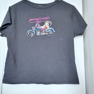 Chanel Black Crop Top with Motorcycle Design